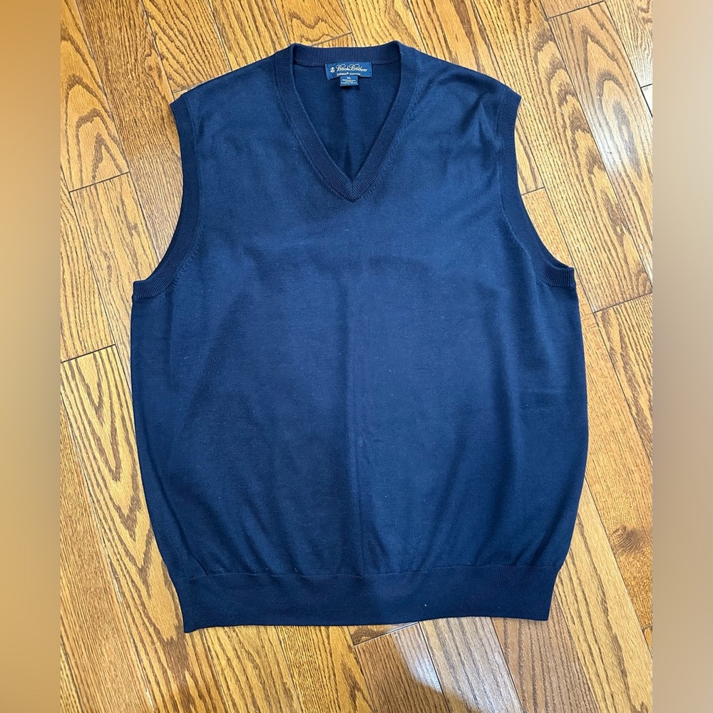 Brooks Brothers Men's Deep Blue V-Neck Sweater Vest